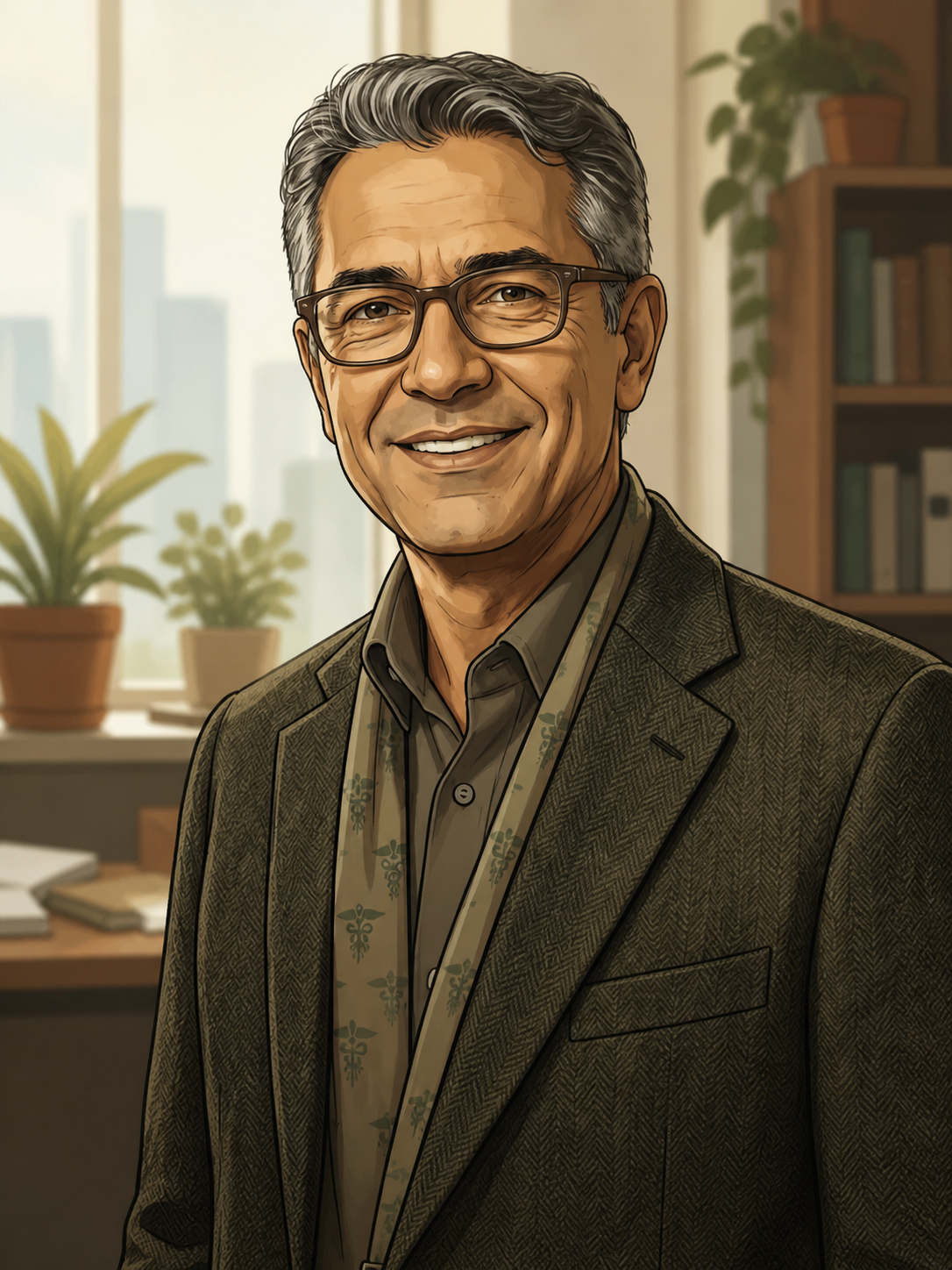Ilustração da persona Dr. Roberto, coordenador de área e demandante estratégico.